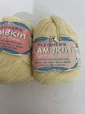 Vintage Rare Discontinued Fleisher’s Lambkin Yarn Just For Babies Color Cream • $7.96