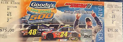 Goody's Cool Orange 500 Full Unused Ticket 3/30/2008 Martinsville Jimmy Johnson • $7.99