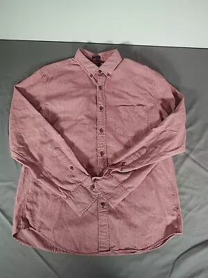 J Crew Shirt Mens Large Red Long Sleeve Button Up Slim Fit Casual • $10.58