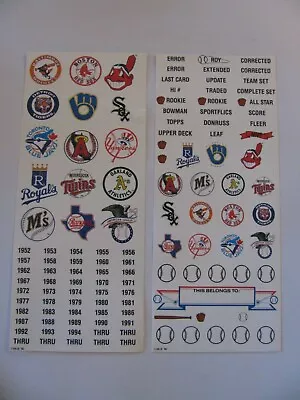 2 Sheets Major League Baseball Stickers LOGO'S & WORDS C • $4.59