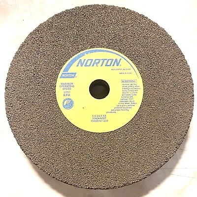 Norton Bench Grinding Wheel 6  X 3/4  X 5/8  Grain & Grade 57A24-N5B7 USA Made • $26.75