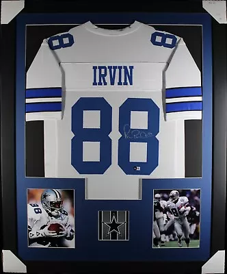 MICHAEL IRVIN Signed/Autographed Custom Jersey In 35x43 Frame  - Beckett/BAS • $499