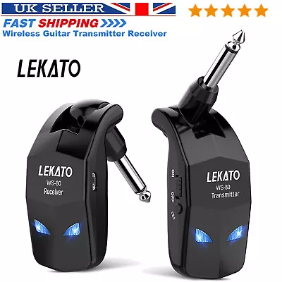 LEKATO Wireless System For Guitar Bass Transmitter Receiver 2.4GHz 4 Channel • £36.99