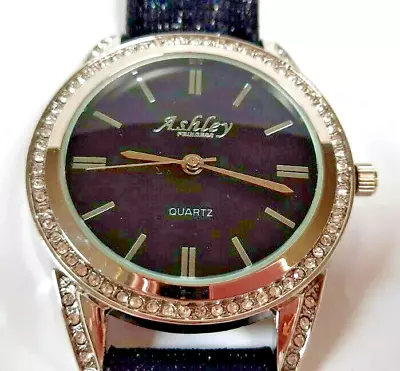 $24.99 • Buy Ashley Princess Black Watch Faux Crystal Bling Sparkle Band Pre-owned ST10142