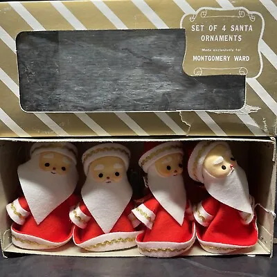 4Vintage 1950’s Japan SANTA Ornaments MIB MCM RARE Montgomery Ward Hand Painted • $79.99