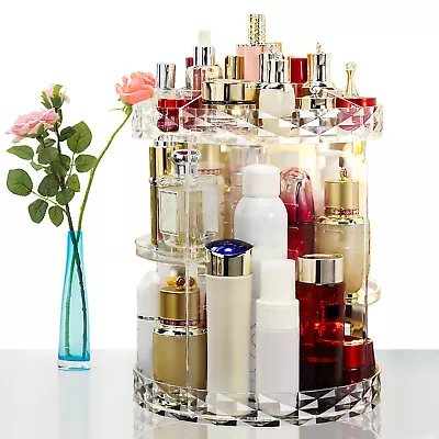 360°Rotating Makeup Shelf Cosmetic Holder Rack Organizer Adjustable Storage Case • $28.50