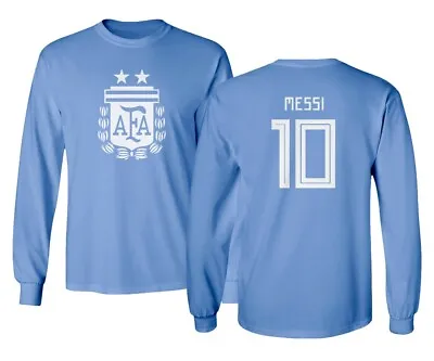 Argentina 2019 Soccer #10 Lionel MESSI Copa America Men's Long Sleeve T-Shirt • $19.99