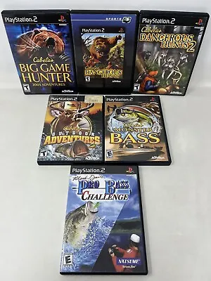 Cabela's Big Game Hunter Dangerous Hunts Pro/ Monster Bass - PlayStation 2 PS2 • $15.99