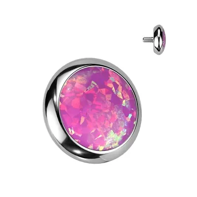 Pink Opal Titanium Microdermal Dermal Piercing Top  • $11.99