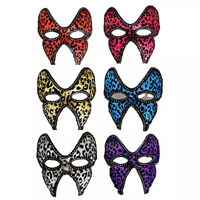 Sequin Leopard Print Mask Masquarade Halloween Fancy Dress Accessory • £6.99