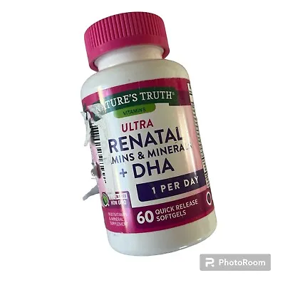 Nature's Truth Ultra Prenatal DHA 1 Per Day 60 Softgels Exp 5/2025 • $10.97