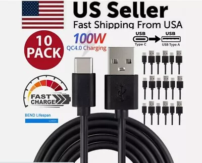 10x Type C To USB-A Fast Charge Cable Cord Charging Quick Charger Bulk Wholesale • $7.99