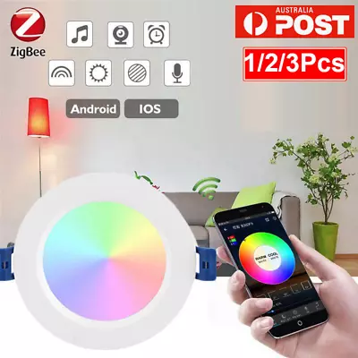 10/12W Smart ZigBee RGBW LED Downlight Kit  For Alexa Echo SmartThings Hub Hue • $99.99