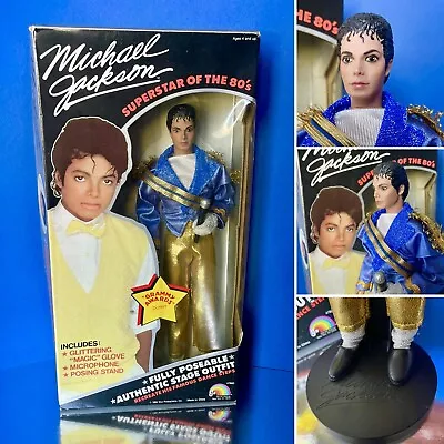 Vintage 1984 MICHAEL JACKSON 12” FIGURE DOLL GRAMMY Outfit SUPERSTAR 80s Boxed • £55