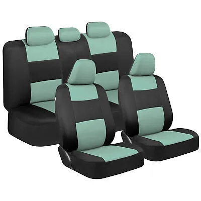 Car Seat Covers Full Set Front & Rear Bench For Auto Truck SUV Mint Green • $30.99