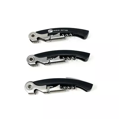 3 Pcs Vacu Vin Corkscrew Bottle Openers Stainless Double Hinged Foil Cutter • $18.37