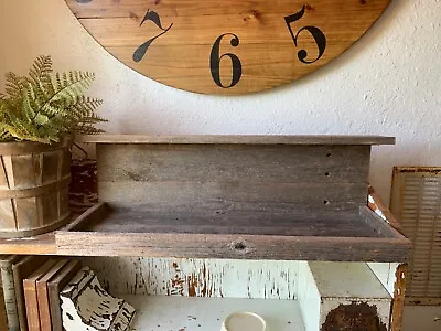 Rustic FARMHOUSE Solid Wood Wall Shelf Reclaimed Barn Wood ARCHITECTURAL SALVAGE • $49