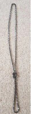 Miss Selfridge Long Dark Grey Knot Necklace • £3.50