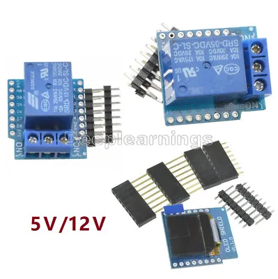 WeMos D1 Mini 5/12V Wifi 1CH Relay Shield 0.66 Inch OLED I2C For ESP8266 Arduino • $2.97