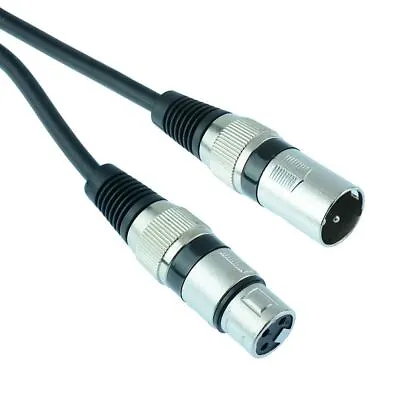 Black 25cm XLR Patch Lead Male To Female Microphone Mic Cable • £2.49