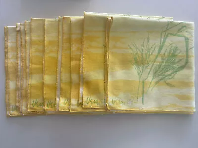 Vera Neumann Ladybug Golden Grasses Napkins 8 Pcs Yellow Sunset Wheat VTG EUC • $30