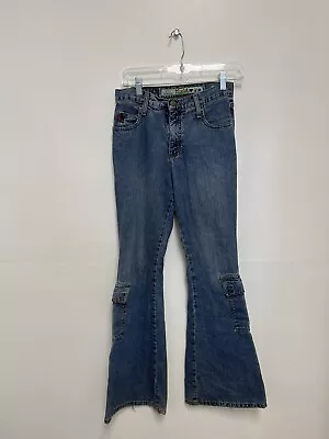 Vintage Mudd Low Rise Boot Cut Flare Blue Denim Jeans Y2K Size 3 • $32.30