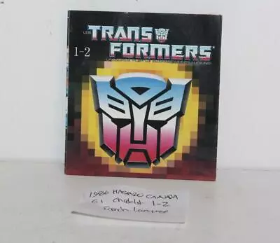 1986 Hasbro Canada G1 Transformers 1-2 Checklist Toy Catalog Poster Booklet • $9.99