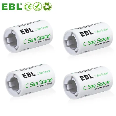 AA To C And D Size Battery Spacer Converter Case C D Size Battery Adapters EBL • $6.59