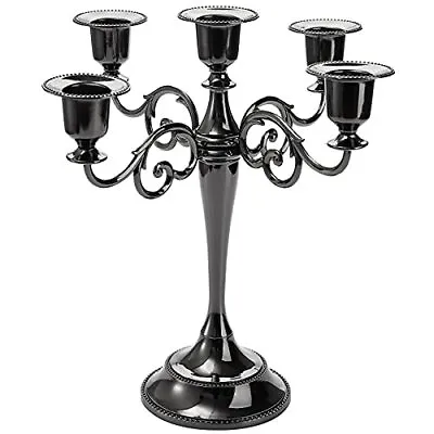 5 Arms Candelabra 10.4 Inch Tall Black Candle Holder Gothic Candle Holders Candl • $21.60
