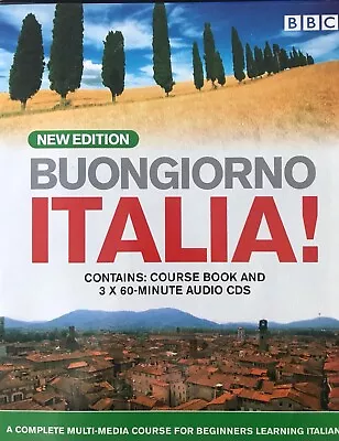 BUONGIORNO ITALIA!  - BBC Beginners Course Learning Italian - Book And 3 CD's • £20