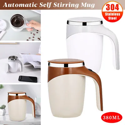 £6.99 • Buy Automatic Self Stirring Mug Stainless Steel Magnetic Coffee Tea Milk Mixing Cup