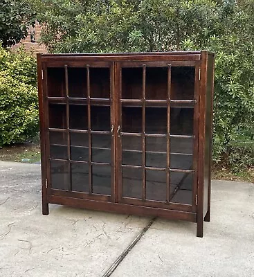 Bookcase Arts & Crafts Antique Furniture  China Cabinet Mission Oak • $1739