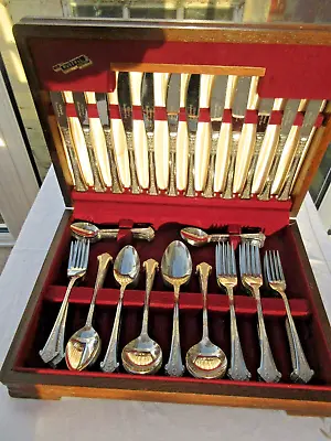 88 Piece Cherene Stainless Steel Canteen Of Cutlery In Wooden Box • £99
