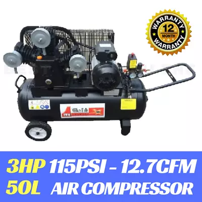 Air Compressor 3 HP Belt Drive 50L Tank 3 Cylinder 115 PSI 240V Electric Motor • $815