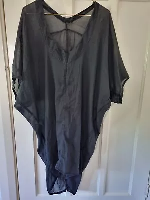 Bassike Black Cotton Dress Kaftan Style  Sz 2 • $20