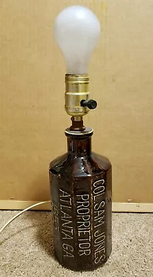 Vintage A. Jasper's Indian Herb Health Tonic Ceramic Bottle Lamp • $28