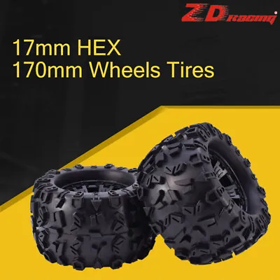 £42.64 • Buy ZD Racing 17mm HEX 170mm Wheels Tires For Redcat HPI Savage FLUX HSP 1/8 Monster