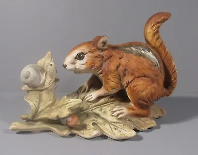 UCTCI  Chipmunk  With Snail Porcelain Figurine - Japan • $16.50