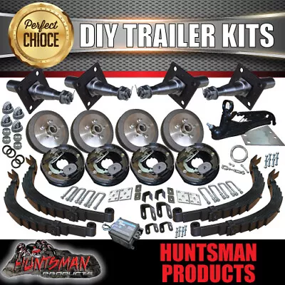 DIY 2500Kg Tandem Trailer Caravan Kit. Slippers Stub Axles. 10  Electric Brakes • $1092