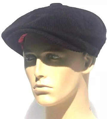 £17.99 • Buy Bakerboy Hat Newsboy Corduroy Gatsby Black Cord Tweed Flat Cap Baker Boy Mens