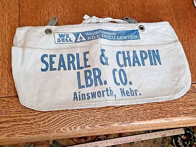 Vintage Searle & Chapin Lbr Co Nail Apron Ainsworth Nebraska • $22
