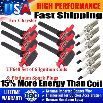 $98.70 • Buy Set Of 6 Platinum Spark Plug And Ignition Coil Pack For Chrysler Dodge Jeep 200