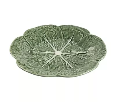 Bordallo Pinheiro Green Cabbage 9 1/4  Luncheon Plate Vintage Made In Portugal • $30