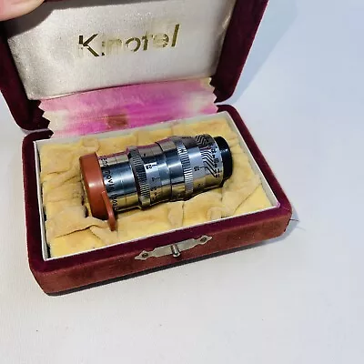 Kinotel 1 1/2” F3.5 8mm Movie Camera Lens C In Case Vintage • $45