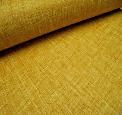 Arthouse Linen Plain Mustard Yellow Wallpaper Textured Designer Check New  • £12.49