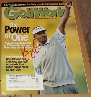Vijay Singh 2004 PGA Champion SIGNED AUTOGRAPHED Golf World Magazine COA HOF • $29.99