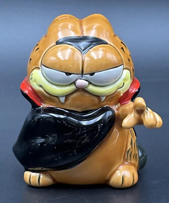 £62.95 • Buy Vintage Enesco Garfield Cat Ceramic Halloween Figure Vampire Rare 1981 Figurine