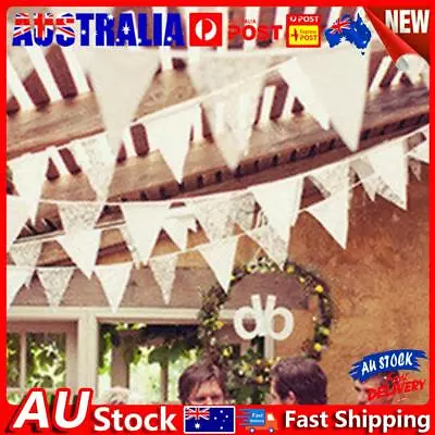 10 Flags Lace Vintage Party Wedding Pennant Bunting Banner Decor AU • $9.51