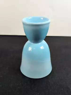 Vintage Blue Slag Glass Egg Cup Light Blue Kitchen Retro 4.5  Double Sided • $30