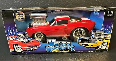 Muscle Machines Red '66 Mustang Real Steel Braided Fuel Lines 1:18  • $149.99